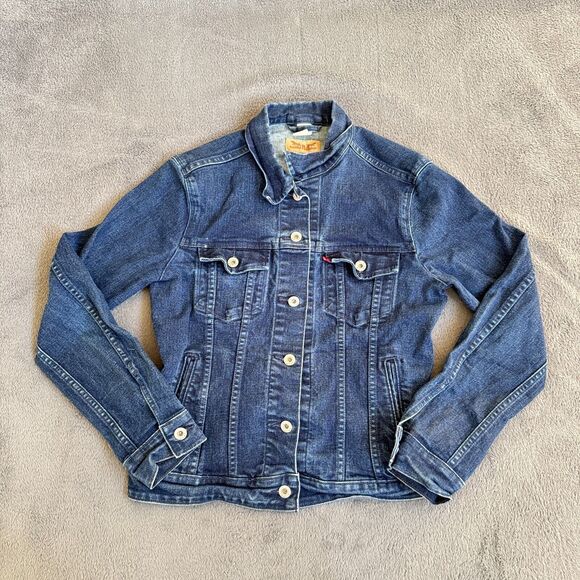 Levis Strauss & Co. Long Sleeve Blue Denim Button Jacket Women's Size 165/72A - Picture 1 of 8